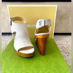 Michael Kors Josephine Wedge Embossed Leather